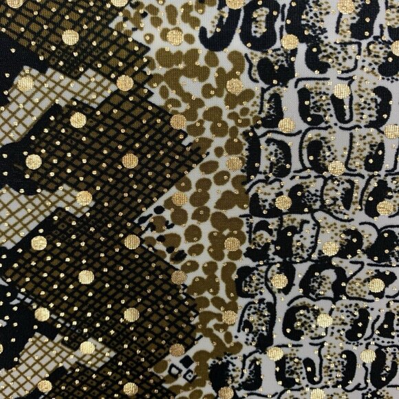 All Hours Womens XXL Cardigan Open Black Gold Stretch Knit Slinky Mobwife Edgy - Picture 10 of 14